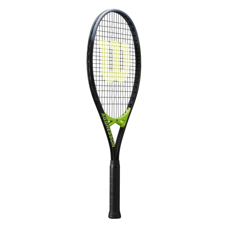 Wilson Tennis Racket Aggressor 112in/280g/Recreational 2024 black/neon green - pre-strung -